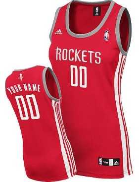 Women%27s Customized Houston Rockets Red Jersey